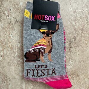 HOT SOX CHIHUAHUA WOMEN'S SOCKS:NWT "LET'S FIESTA"